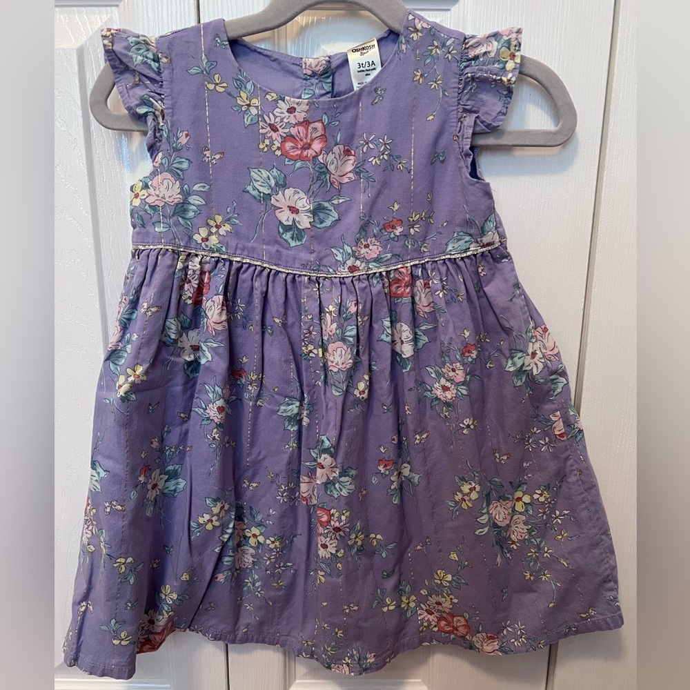 Osh Kosh Bgosh Purple Floral Kids Dress